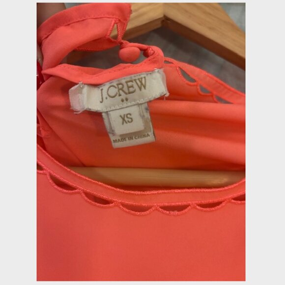 Peach J.Crew Blouse with Round Embroidered Neckline - Picture 6 of 7